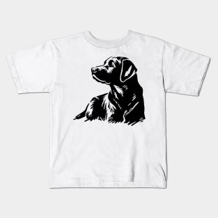 This is a simple black ink drawing of a Labrador dog Kids T-Shirt